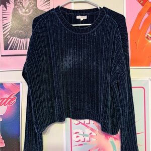 La Hearts Midnight Blue Ribbed Sweater